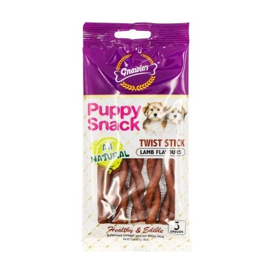 Gnawlers Dog Treat Puppy Snack Twist Stick Lamb 80g