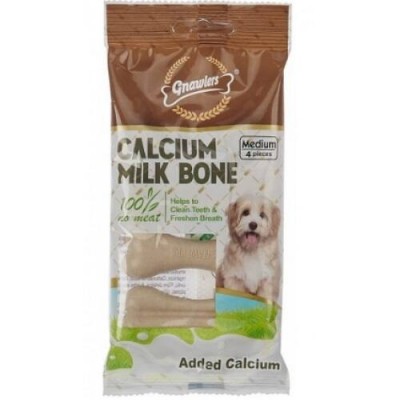 Gnawlers Calcium Milk Bone Dog Treat 3" 4 Pk