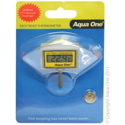 Aqua One Easy Read LCD Thermometer For Fish Tank (inside Tank)