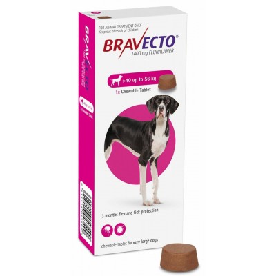 Bravecto Dog Flea & Tick Chewable Treatment Xlarge 40-56 kgs
