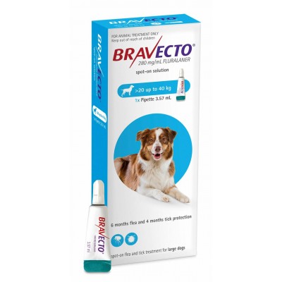 Bravecto Spot On Large Dog Flea Treatment 20-40kg 6 Months