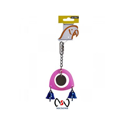 Avi One Bird Toy - Acrylic Mirror With 2 Bells
