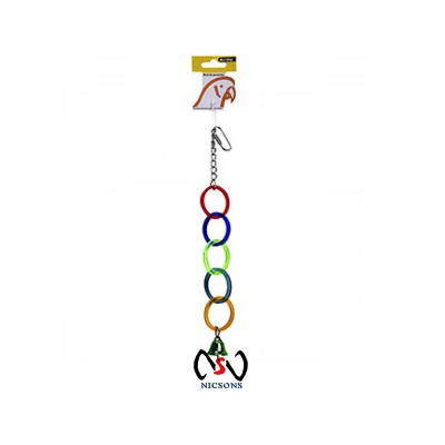 Avi One Bird Toy - Acrylic 5 Rings With Bell