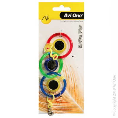 Avi One Bird Toy - Triple Ring With Mirror With Bell 21cm