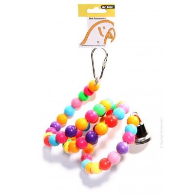 Avi One Bird Toy - Coloured Beads Twister Bell 67cm