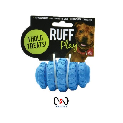 ALLPET DOG TOY RUFF PLAY TYRE TREAT ROLLER SMALL 8.3CM