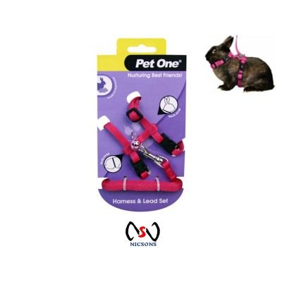 Pet One Rabbit Guinea Pig Harness and Lead Set Pink