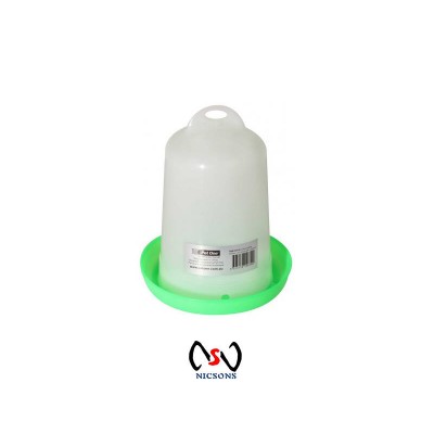 Poultry Gravity Drinker Chicken Water Dispenser 1.5L 16.5cm Dia X 21cm H
