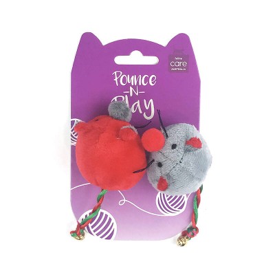 ALLPET CAT TOY 2 MOUSE SET WITH BELL ON TAIL