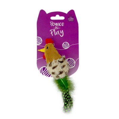 ALLPET Cat Toy Plush Chicken With Feathers