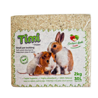 Timi Rabbit Rat Mouse Soft Wood Shavings Bedding Apple Scented 2kg