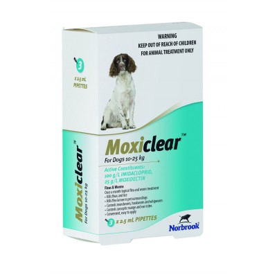 Moxiclear Fleas And Worms Treatment For Dogs 10-25kg 3PK
