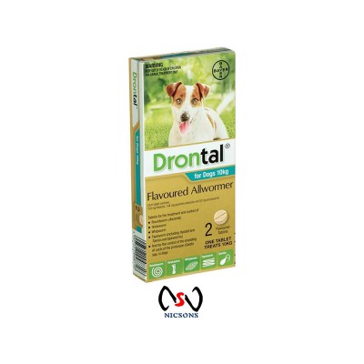 Drontal All Wormer For Dog Up to 10kg x 2 tabs