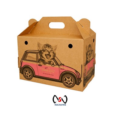 Trouble & Trix Cardboard Cat Carry-Box For Kitten Or Small Cat