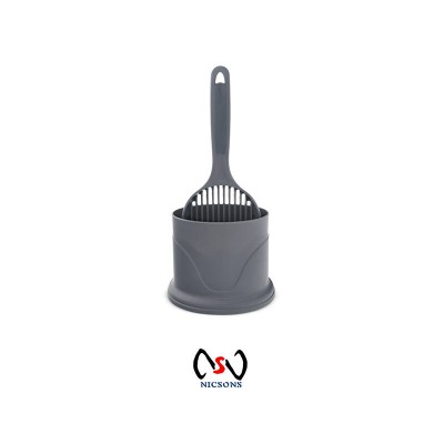 T&T Cat Litter Scoop With Holder Grey