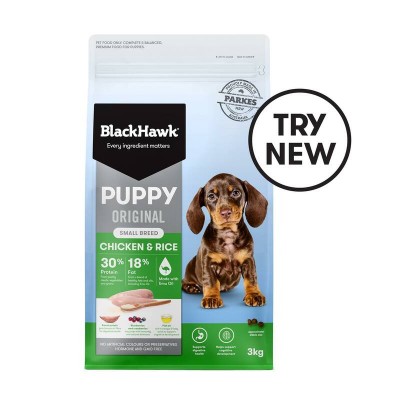 BLACK HAWK PUPPY DOG FOOD SMALL BREED - CHICKEN & RICE 3KG