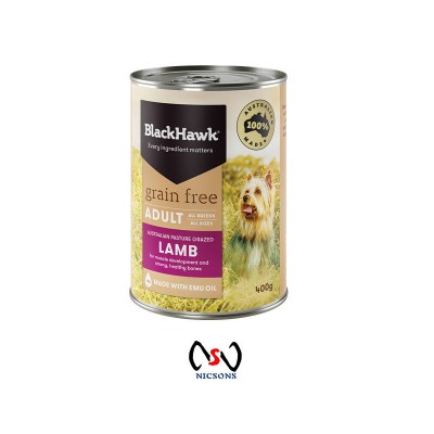 BlackHawk Dog Food Wet Grain Free Lamp 400gms