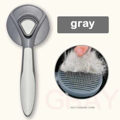 Dog Cat Grooming Comb Shedding Hair Remove Brush - Gray