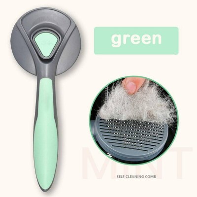 Dog Cat Grooming Comb Shedding Hair Remove Brush - Green