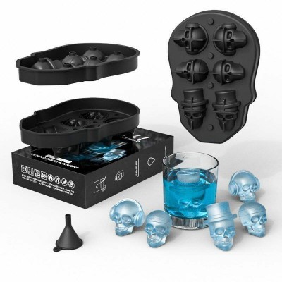 3D Silicone Ice Mold 6 Skull Shaped