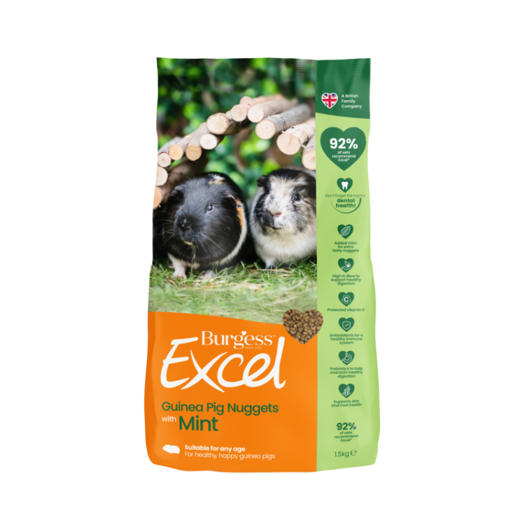 Burgess Excel Adult Guinea Pig Food Nuggets With Mint 1.5KG