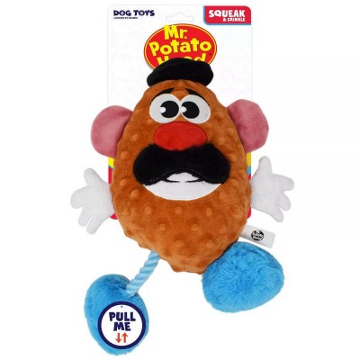 Hasbro Squeak & Crinkle Dog Toy Mr Potato Head With Rope