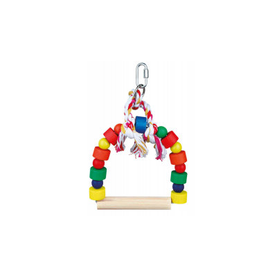 Bird Toy Arch Swing With Colourful Blocks Small 19x13cm