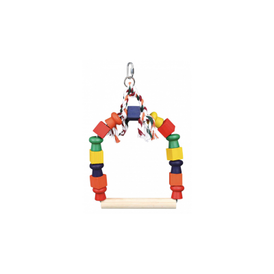 Bird Toy Arch Swing With Colourful Blocks Large 29x20cm
