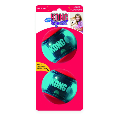 Kong Dog Toy Squeezz Action Ball Large 2pk
