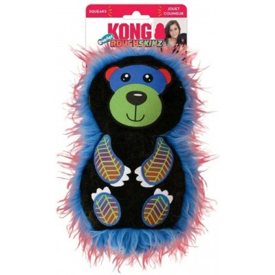 Kong Squeak Dog Toy Roughskinz Suedez Bear Medium