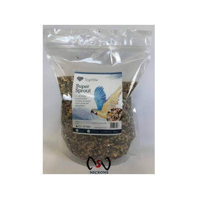 Topflite Bird Food SUPER Sprout Mix For Large birds (Cockatiel to Macaw) 2KG