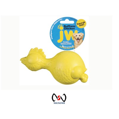 JW Ruffians Chicken Dog Squeaky Toy - Medium