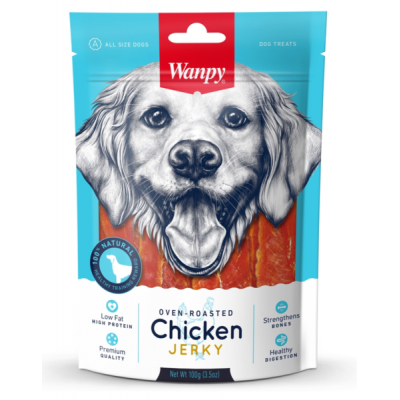 Wanpy Dog Treat Dry Chicken Jerky 100g