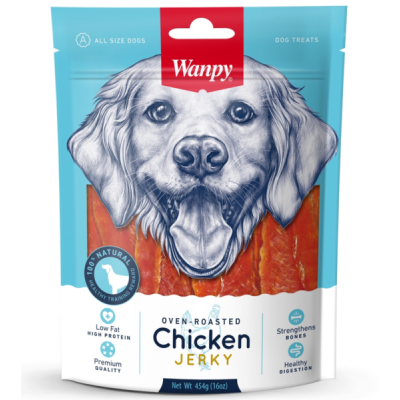 Wanpy Dog Treat Chicken Jerky 454g